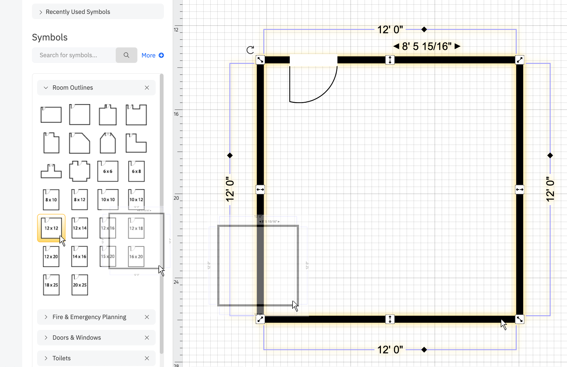 Drag and drop rooms